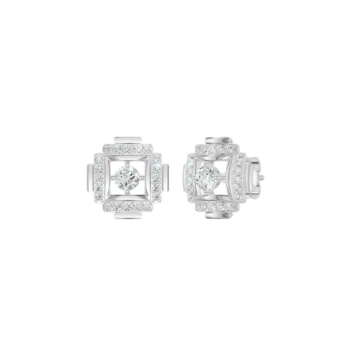 Geovelle Frame Diamond Earrings 18 KT / Yellow Gold