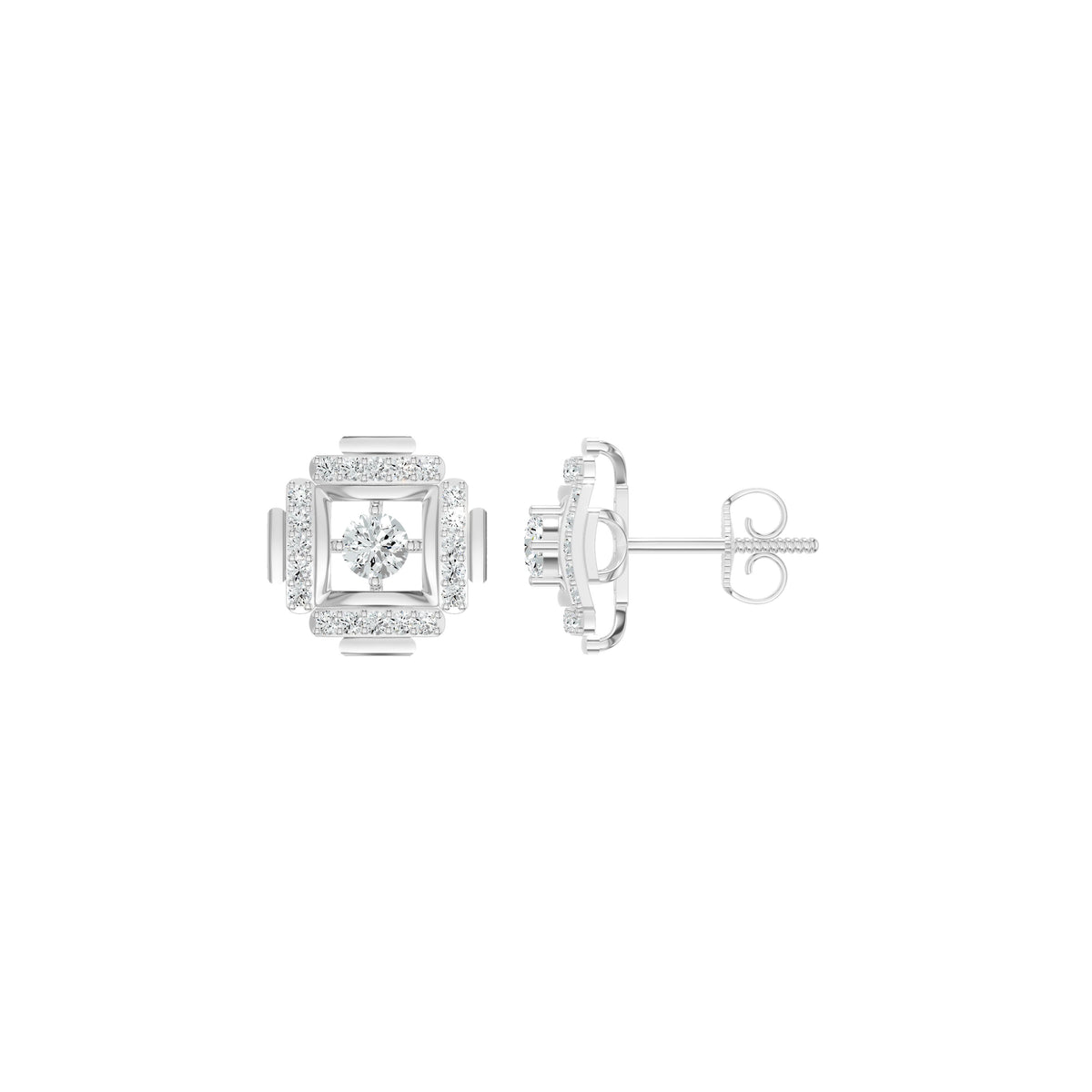 Geovelle Frame Diamond Earrings 18 KT / Yellow Gold