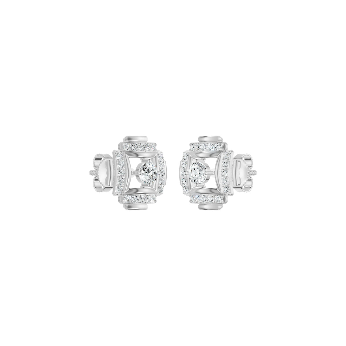 Geovelle Frame Diamond Earrings 18 KT / Yellow Gold