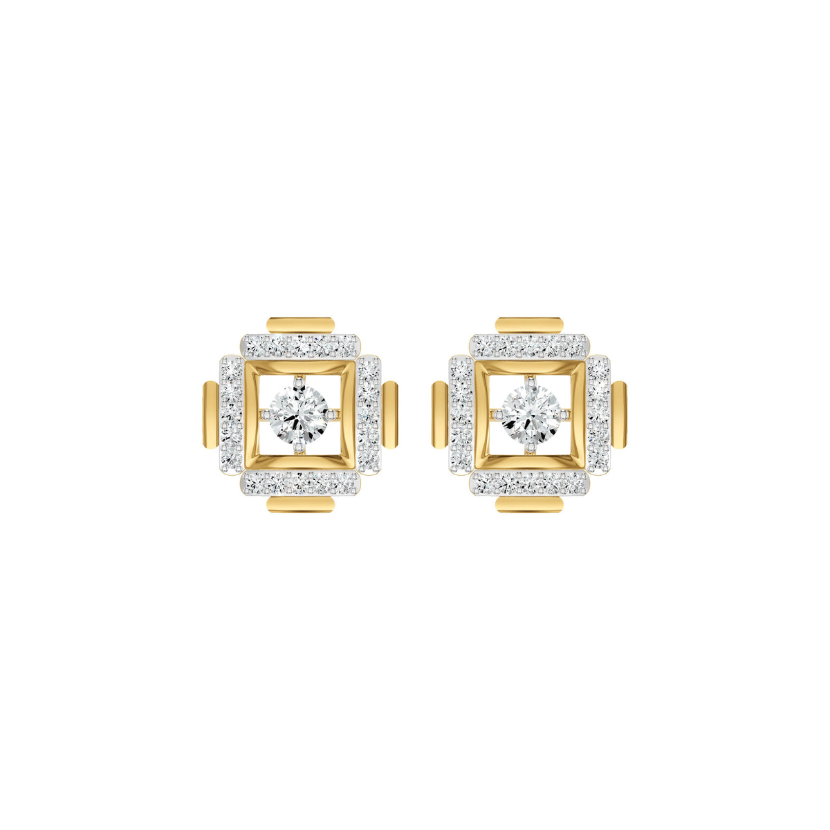 Geovelle Frame Diamond Earrings 18 KT / Yellow Gold