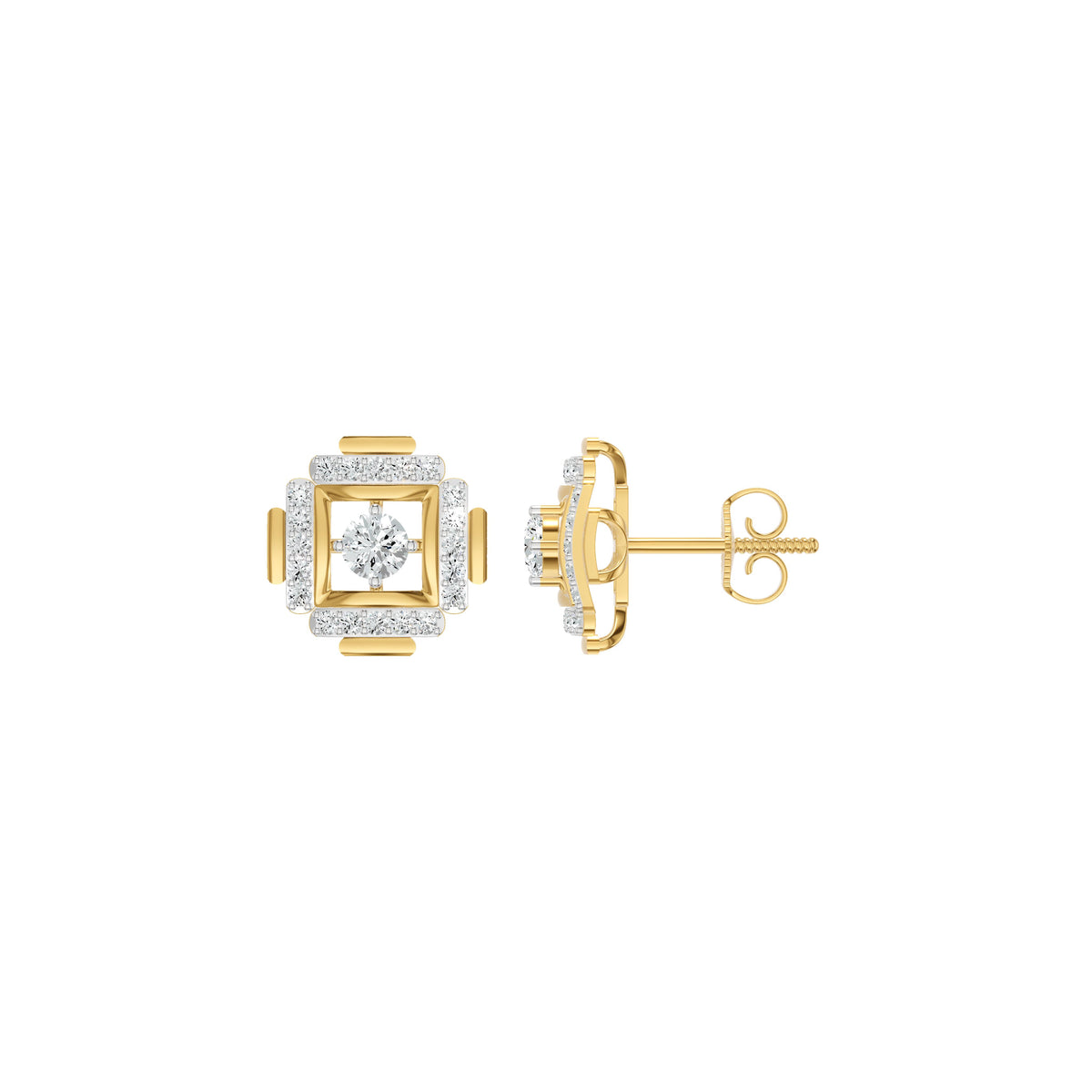 Geovelle Frame Diamond Earrings 18 KT / Yellow Gold