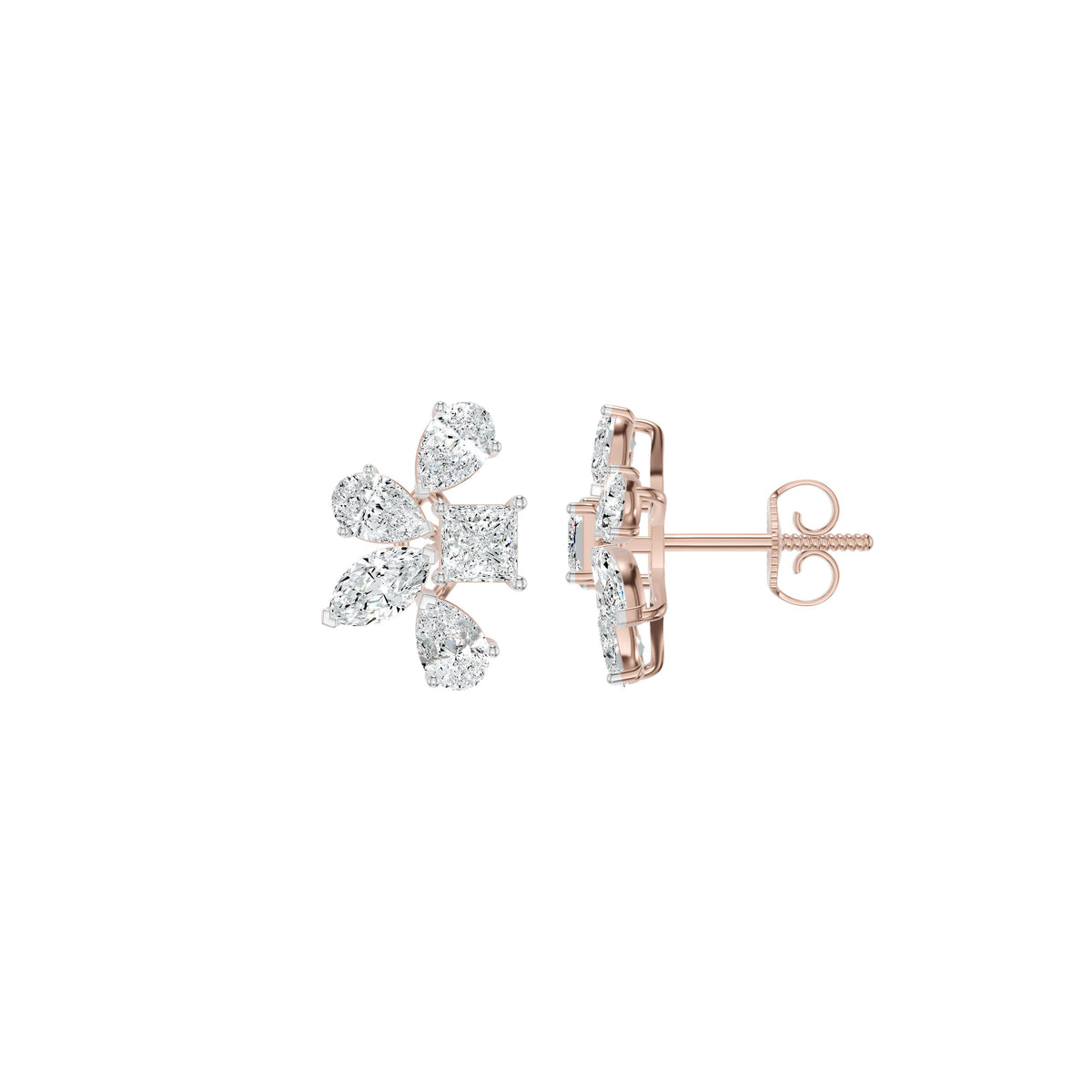 Floravanta Princess Diamond Earrings 18 KT / Yellow Gold