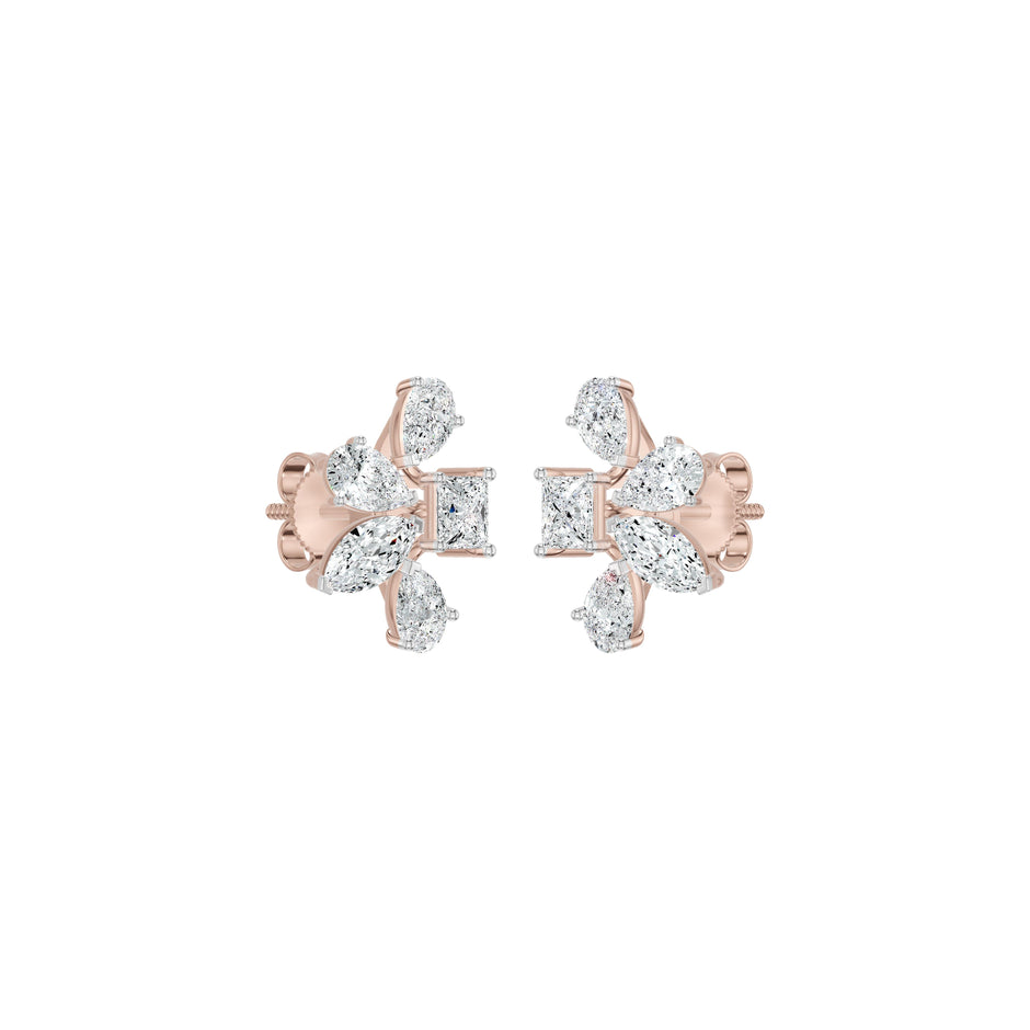 Floravanta Princess Diamond Earrings 18 KT / Yellow Gold