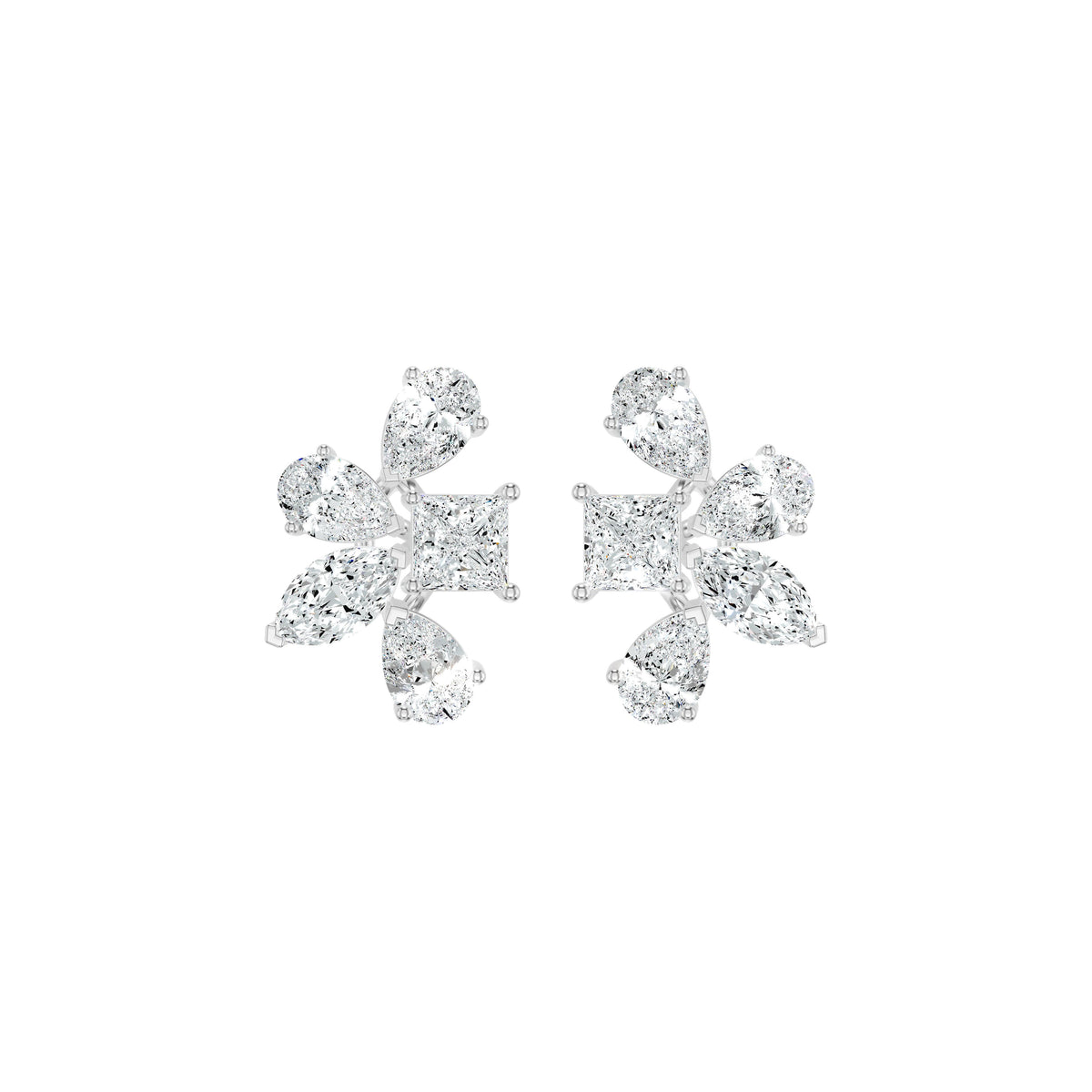 Floravanta Princess Diamond Earrings 18 KT / Yellow Gold