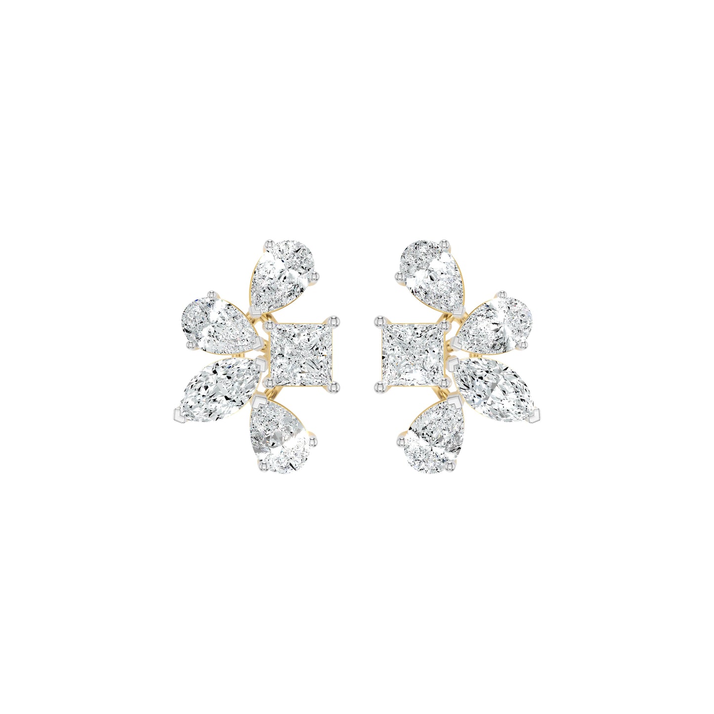 Floravanta Princess Diamond Earrings 18 KT / Yellow Gold