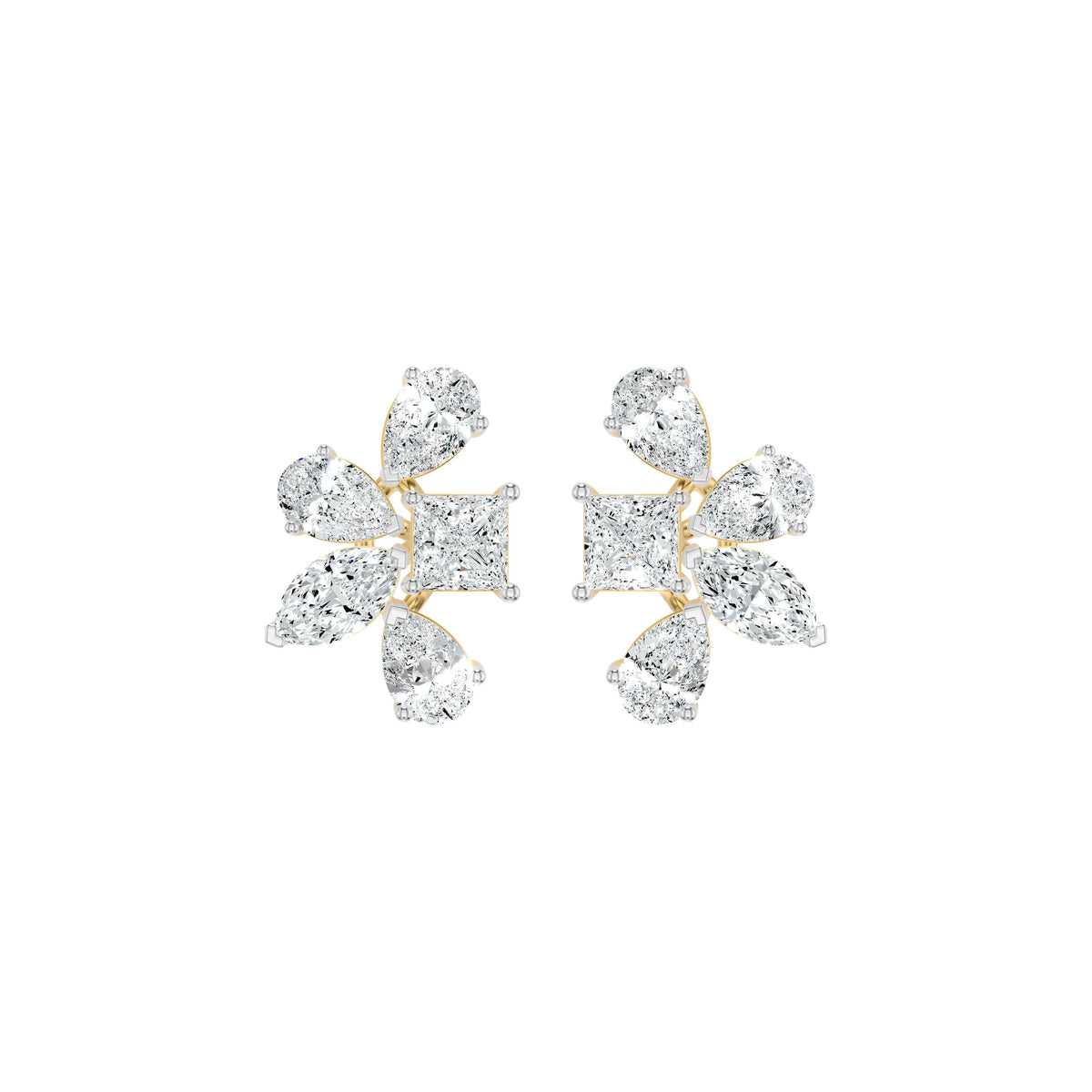 Floravanta Princess Diamond Earrings 18 KT / Yellow Gold