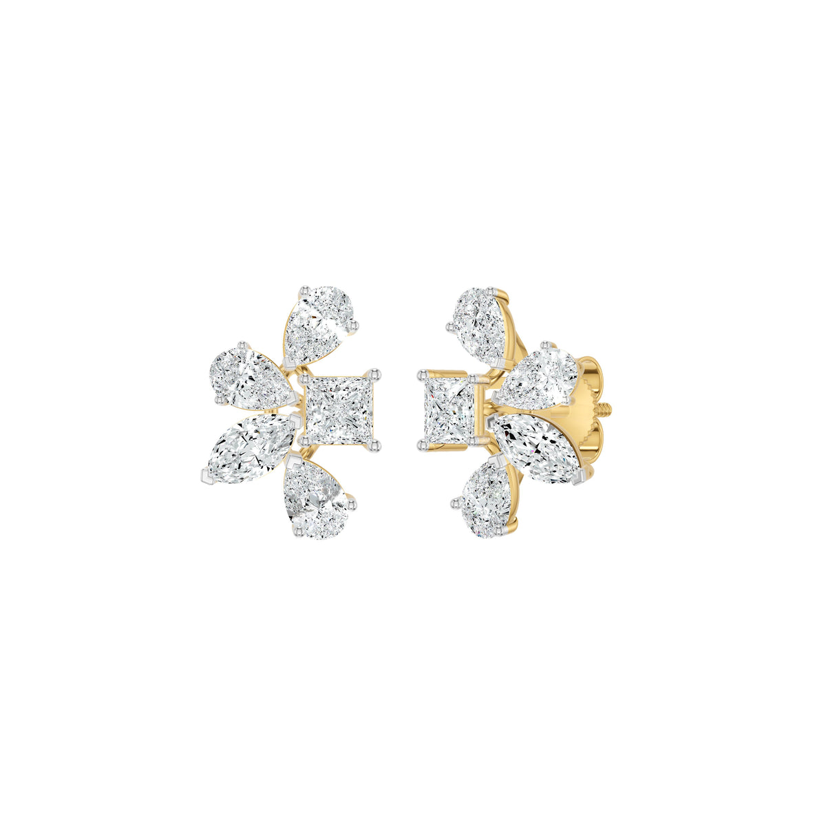 Floravanta Princess Diamond Earrings 18 KT / Yellow Gold