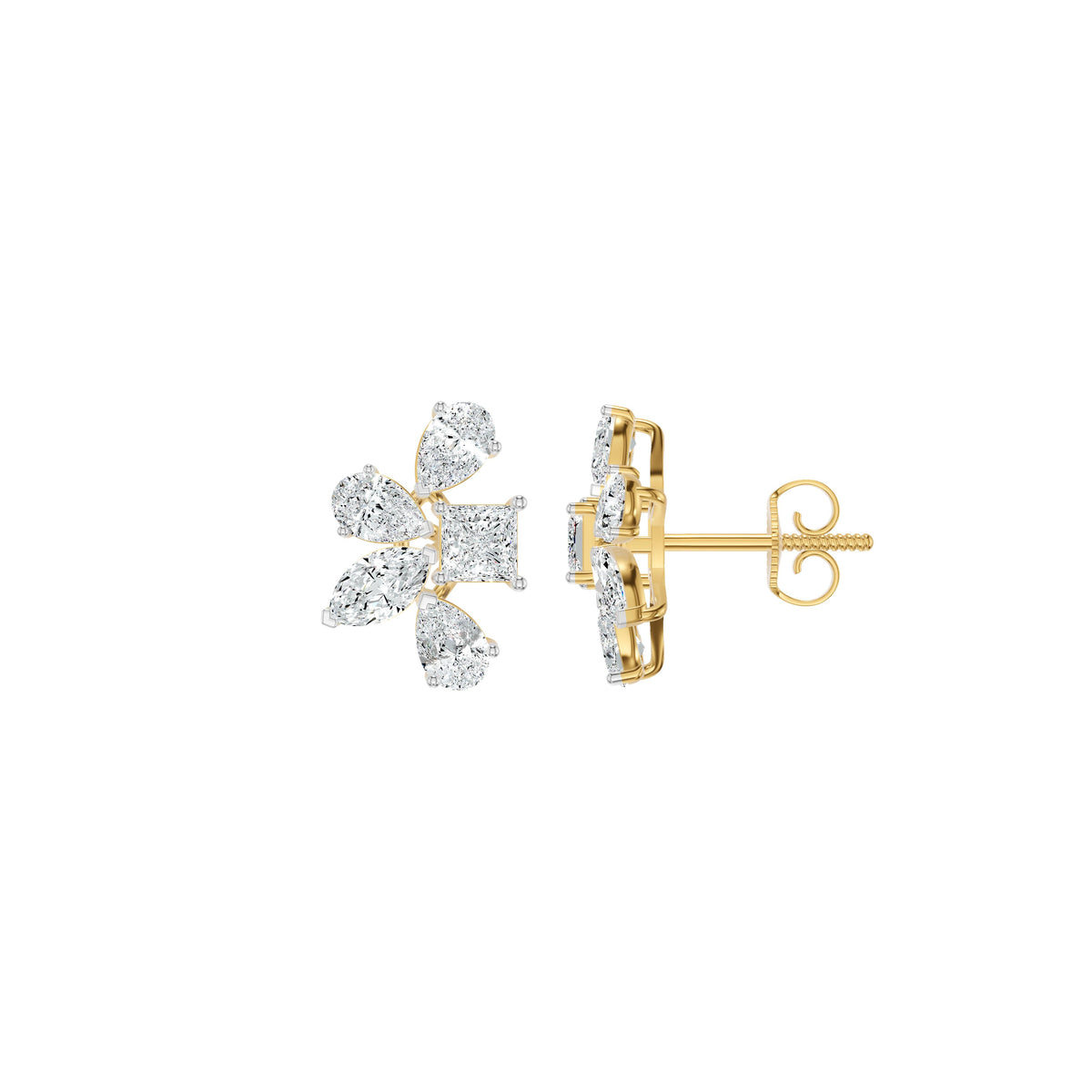 Floravanta Princess Diamond Earrings 18 KT / Yellow Gold