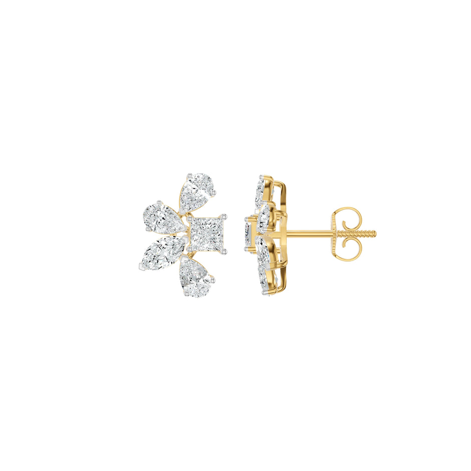 Floravanta Princess Diamond Earrings 18 KT / Yellow Gold