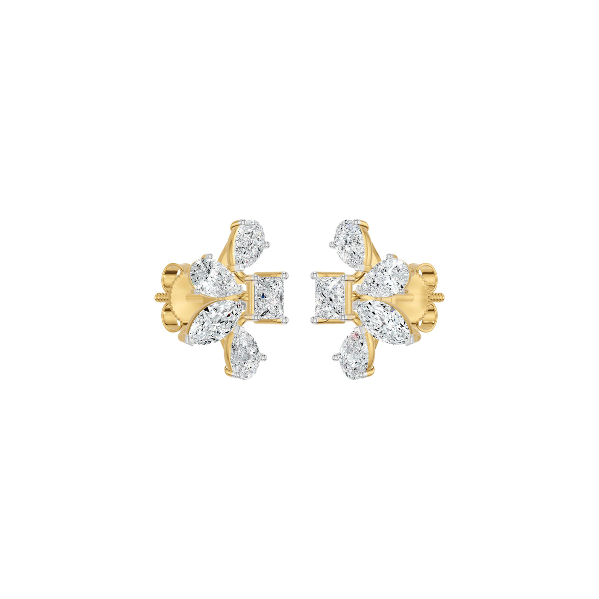 Floravanta Princess Diamond Earrings 18 KT / Yellow Gold