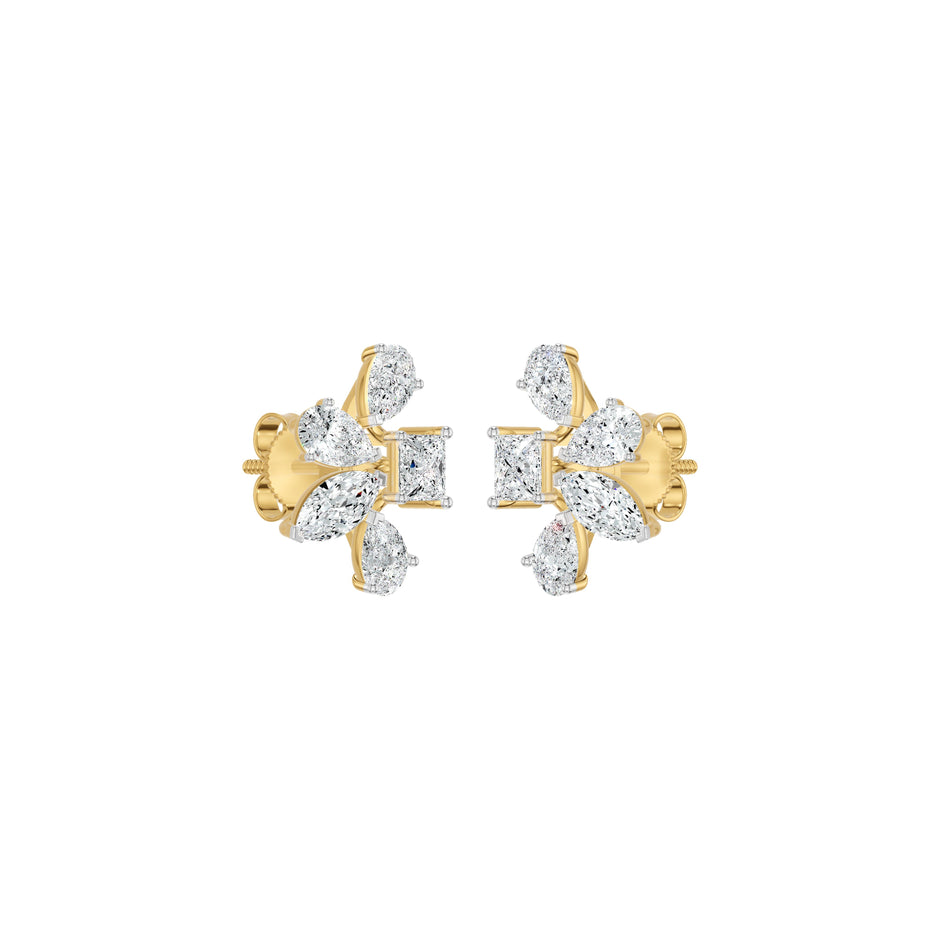 Floravanta Princess Diamond Earrings 18 KT / Yellow Gold