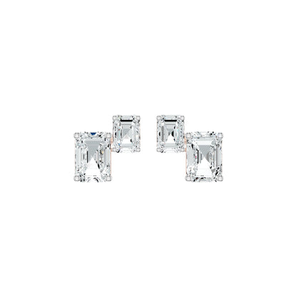 Emeressa Duo Diamond Earrings 18 KT / Yellow Gold