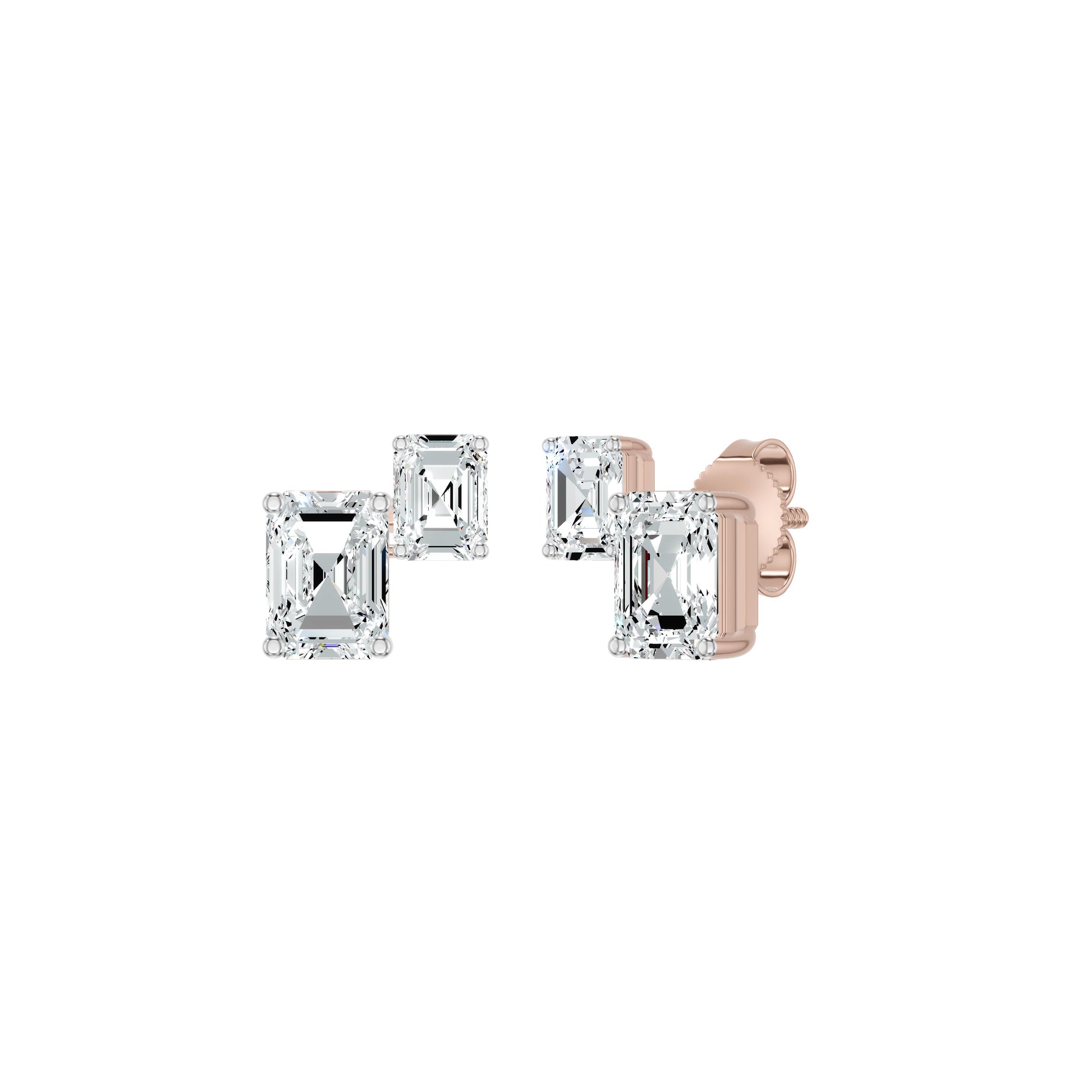 Emeressa Duo Diamond Earrings 18 KT / Yellow Gold