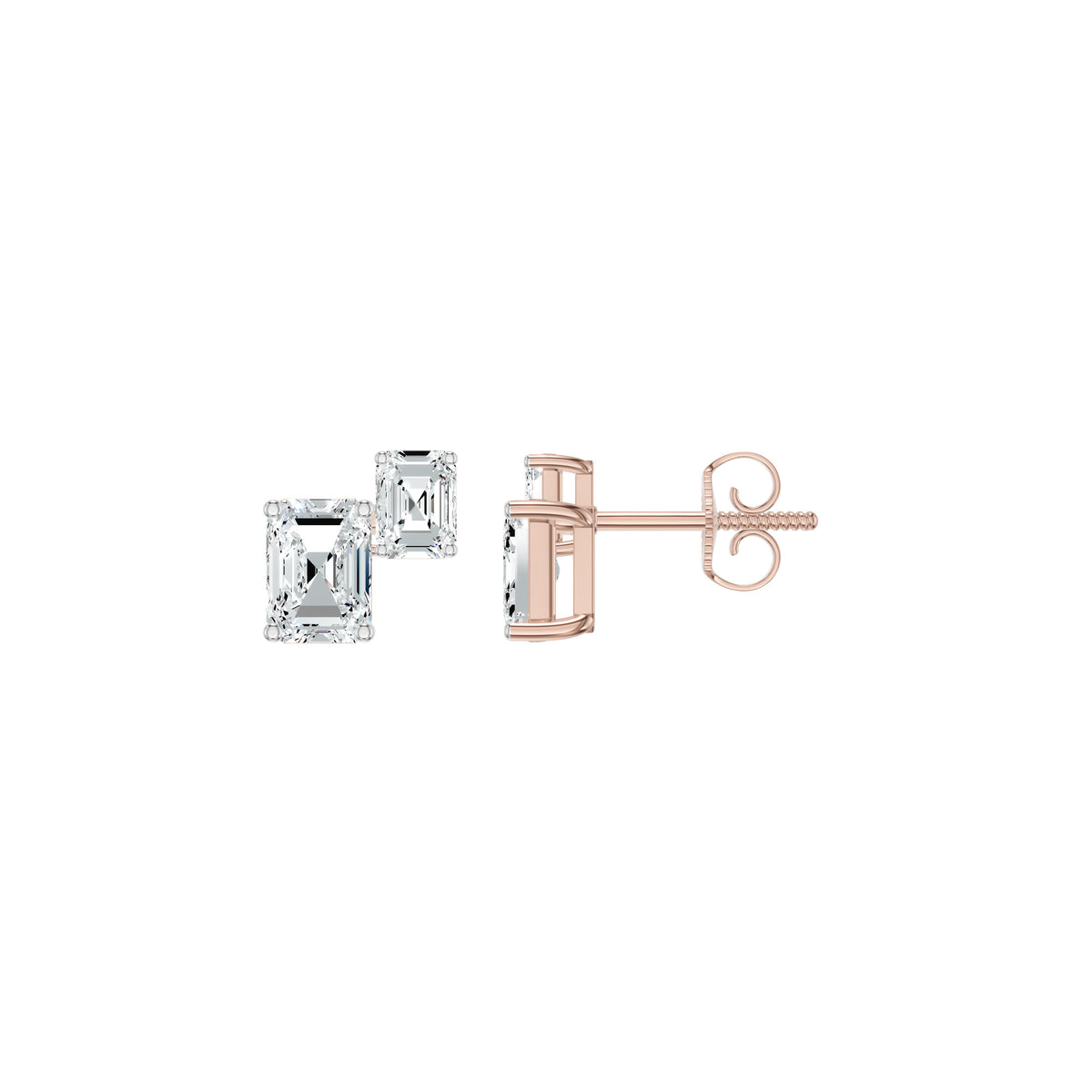 Emeressa Duo Diamond Earrings 18 KT / Yellow Gold