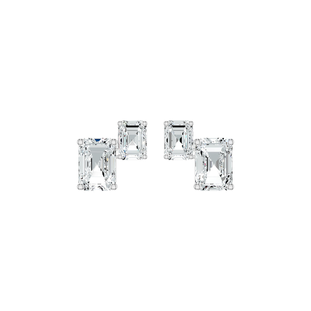 Emeressa Duo Diamond Earrings 18 KT / Yellow Gold
