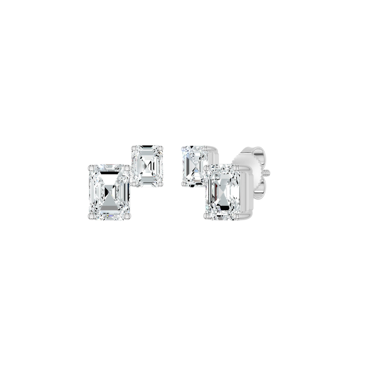 Emeressa Duo Diamond Earrings 18 KT / Yellow Gold