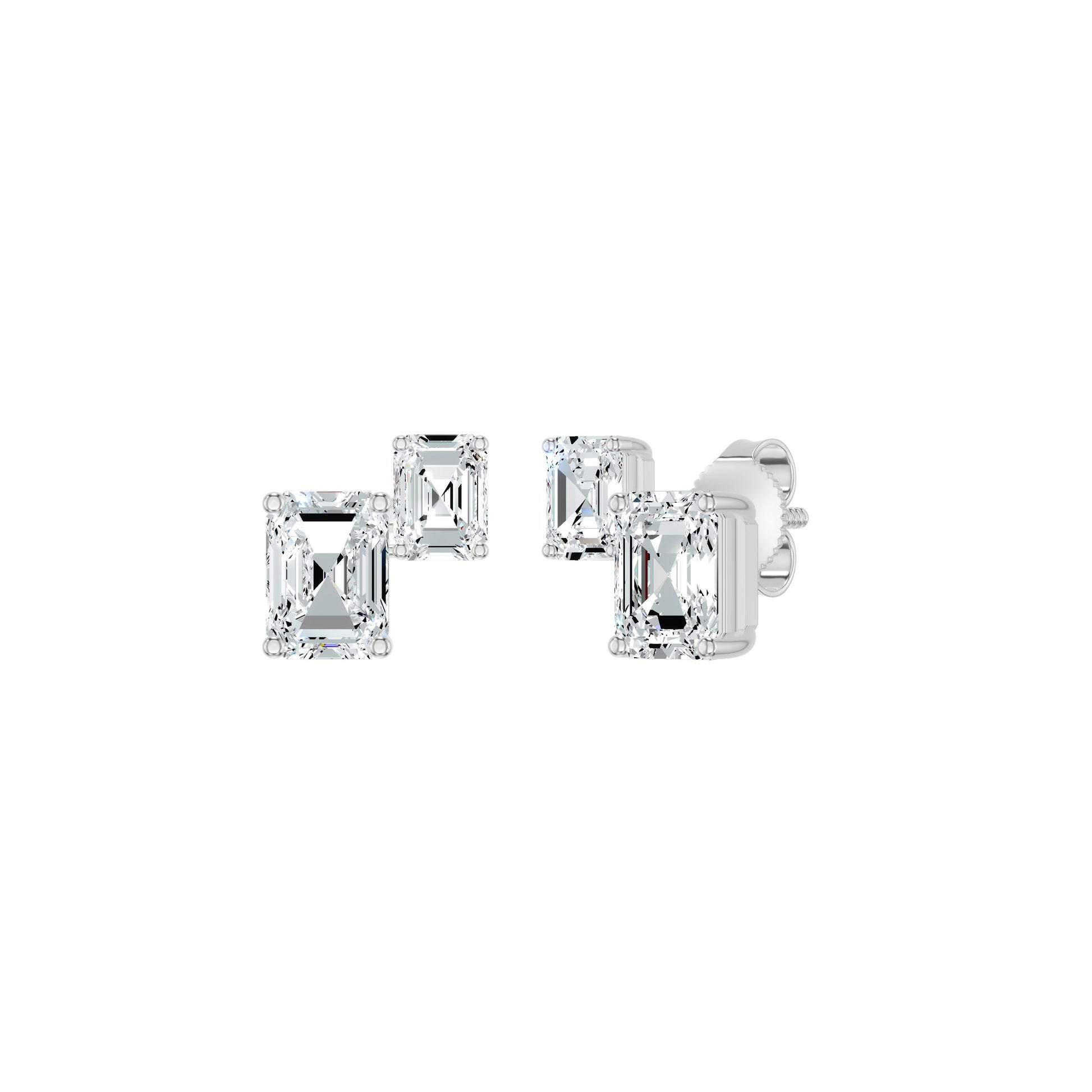 Emeressa Duo Diamond Earrings 18 KT / Yellow Gold