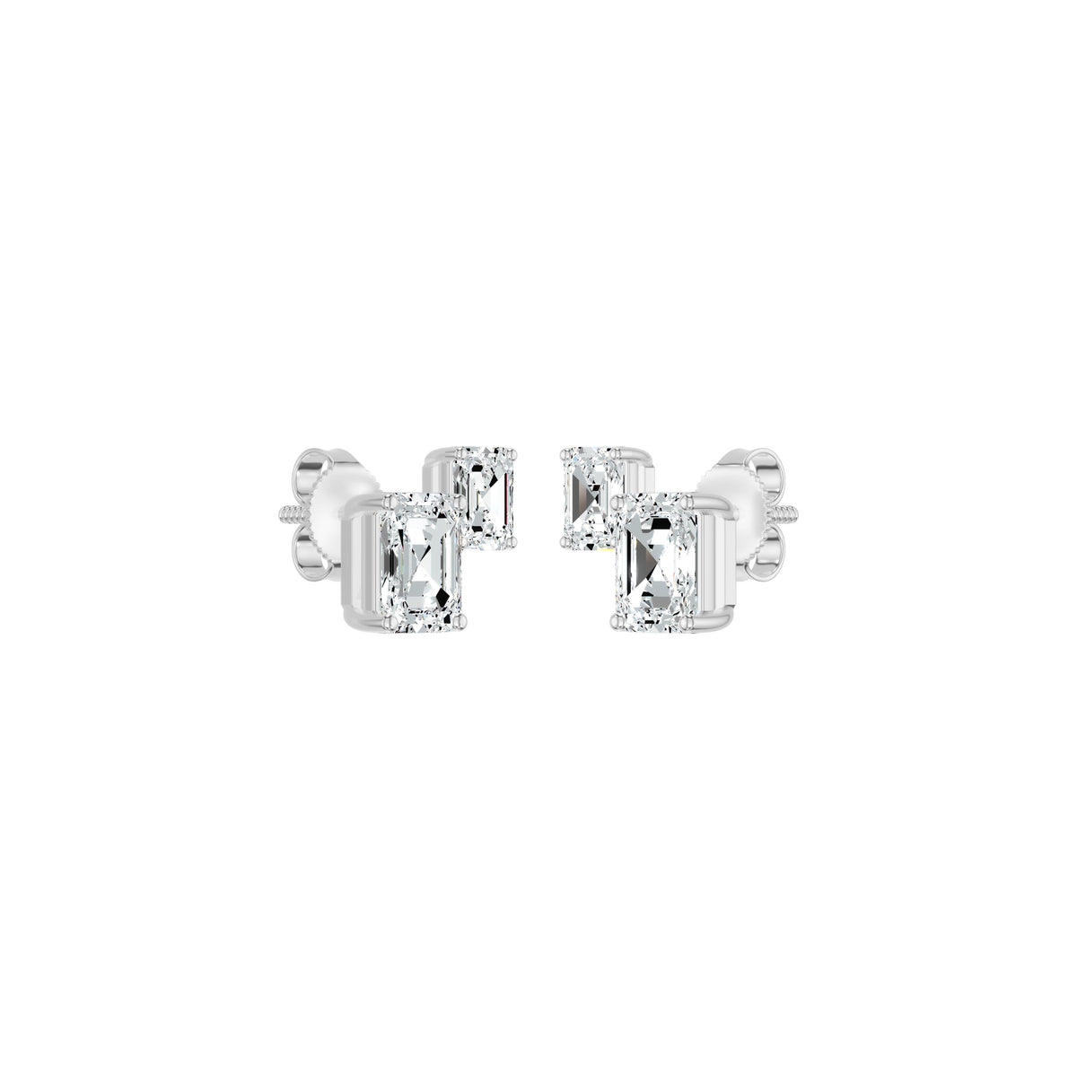 Emeressa Duo Diamond Earrings 18 KT / Yellow Gold