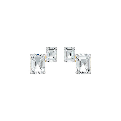Emeressa Duo Diamond Earrings 18 KT / Yellow Gold