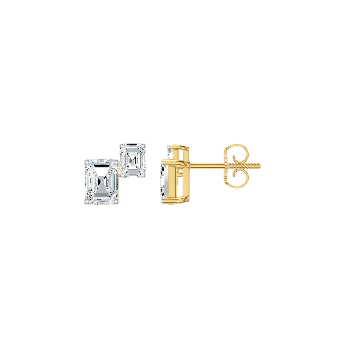 Emeressa Duo Diamond Earrings 18 KT / Yellow Gold