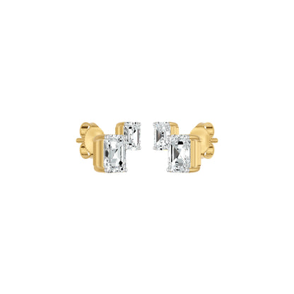 Emeressa Duo Diamond Earrings 18 KT / Yellow Gold