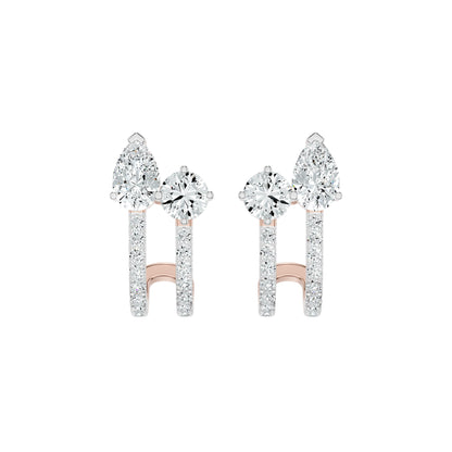 Pearlivia Duo Diamond Earrings 18 KT / Yellow Gold