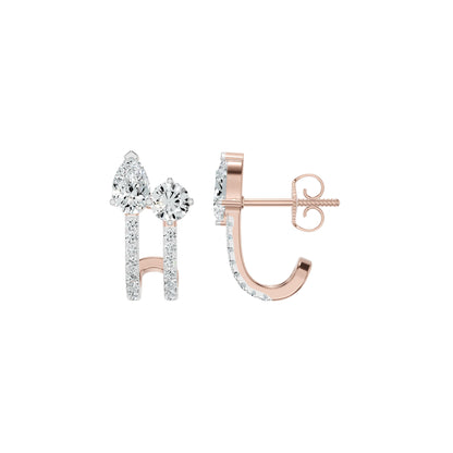 Pearlivia Duo Diamond Earrings 18 KT / Yellow Gold