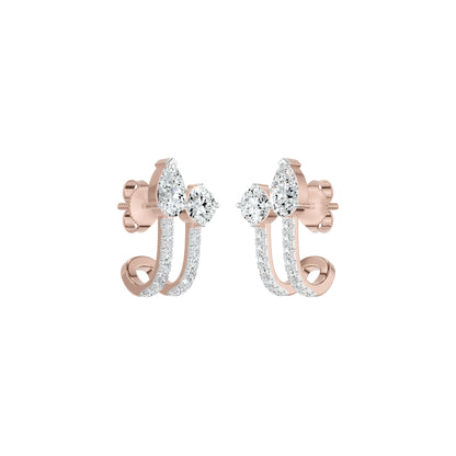 Pearlivia Duo Diamond Earrings 18 KT / Yellow Gold