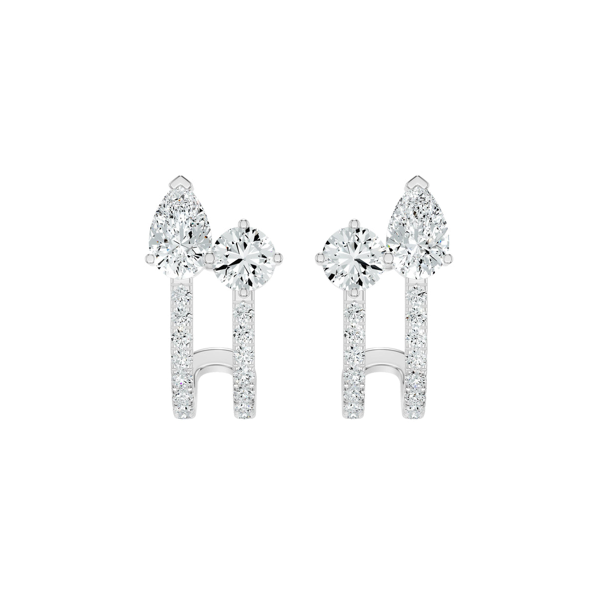 Pearlivia Duo Diamond Earrings 18 KT / Yellow Gold