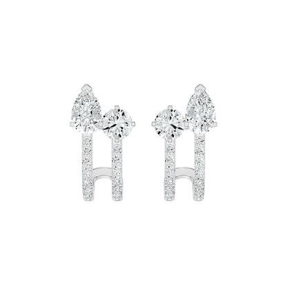 Pearlivia Duo Diamond Earrings 18 KT / Yellow Gold