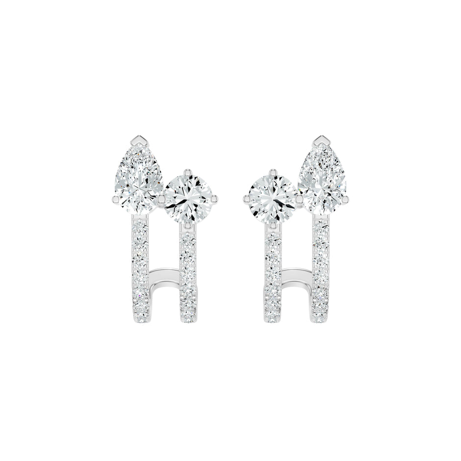 Pearlivia Duo Diamond Earrings 18 KT / Yellow Gold