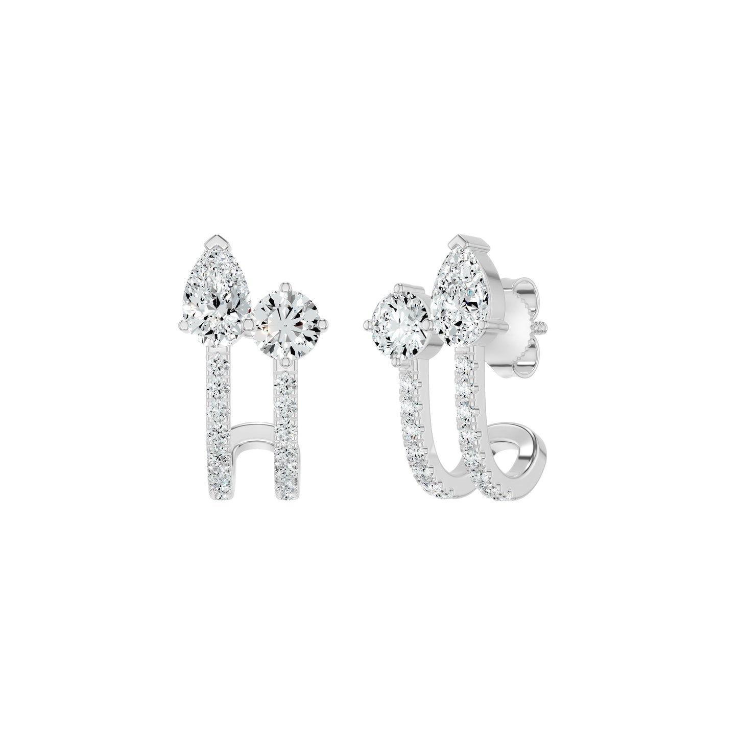Pearlivia Duo Diamond Earrings 18 KT / Yellow Gold