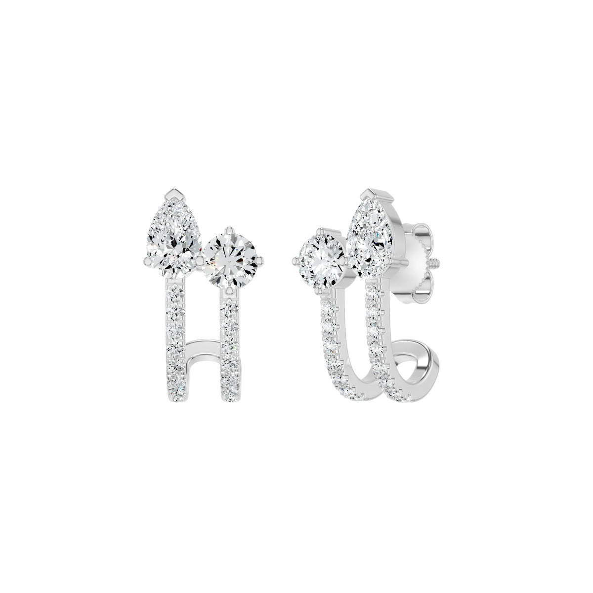 Pearlivia Duo Diamond Earrings 18 KT / Yellow Gold