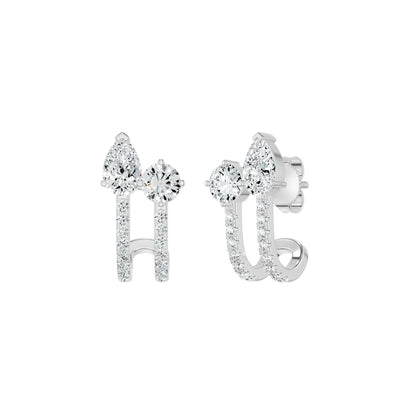 Pearlivia Duo Diamond Earrings 18 KT / Yellow Gold