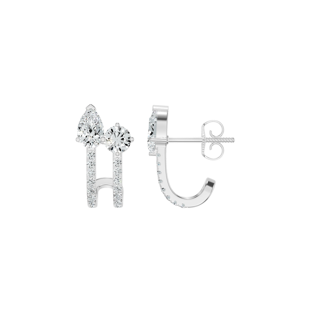Pearlivia Duo Diamond Earrings 18 KT / Yellow Gold