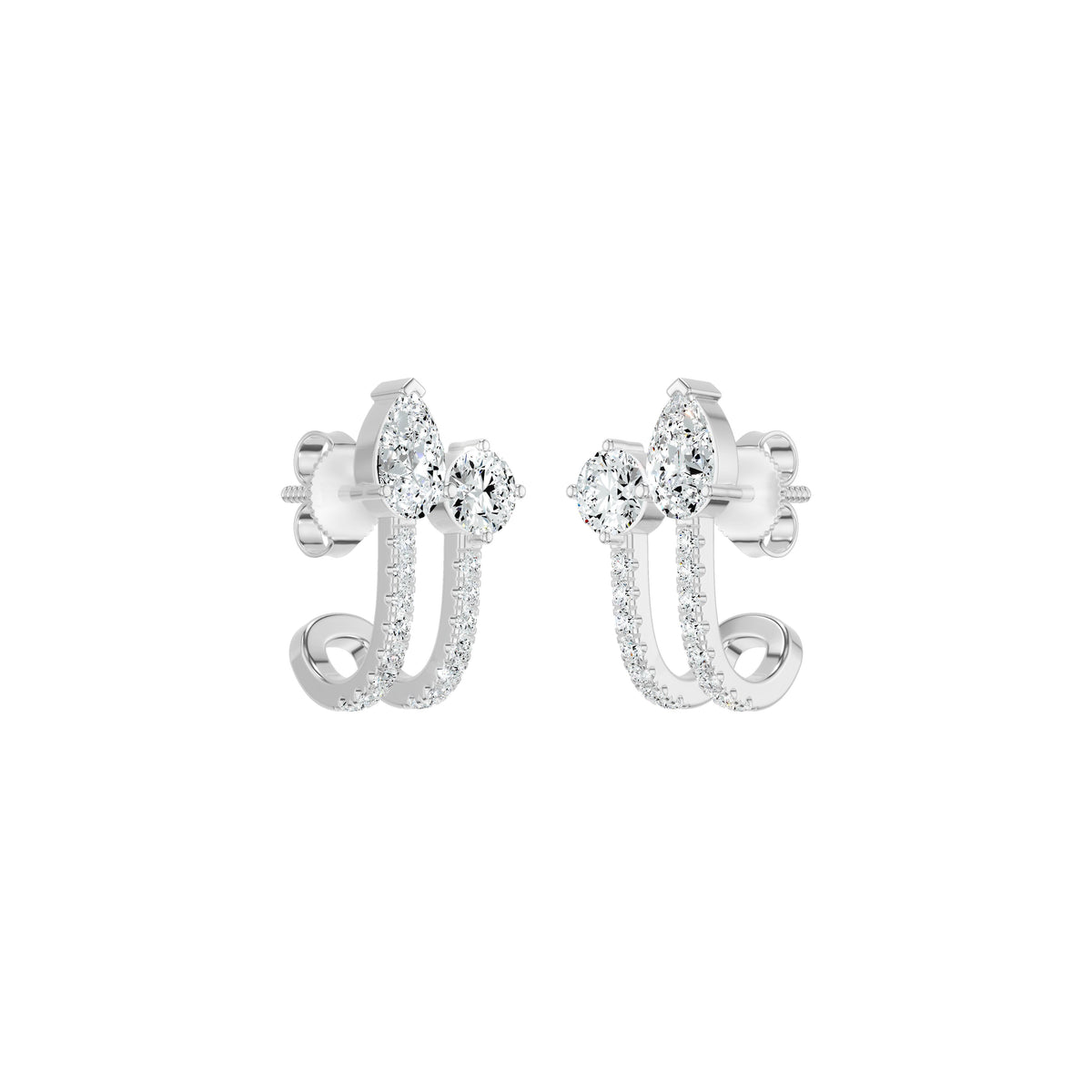 Pearlivia Duo Diamond Earrings 18 KT / Yellow Gold