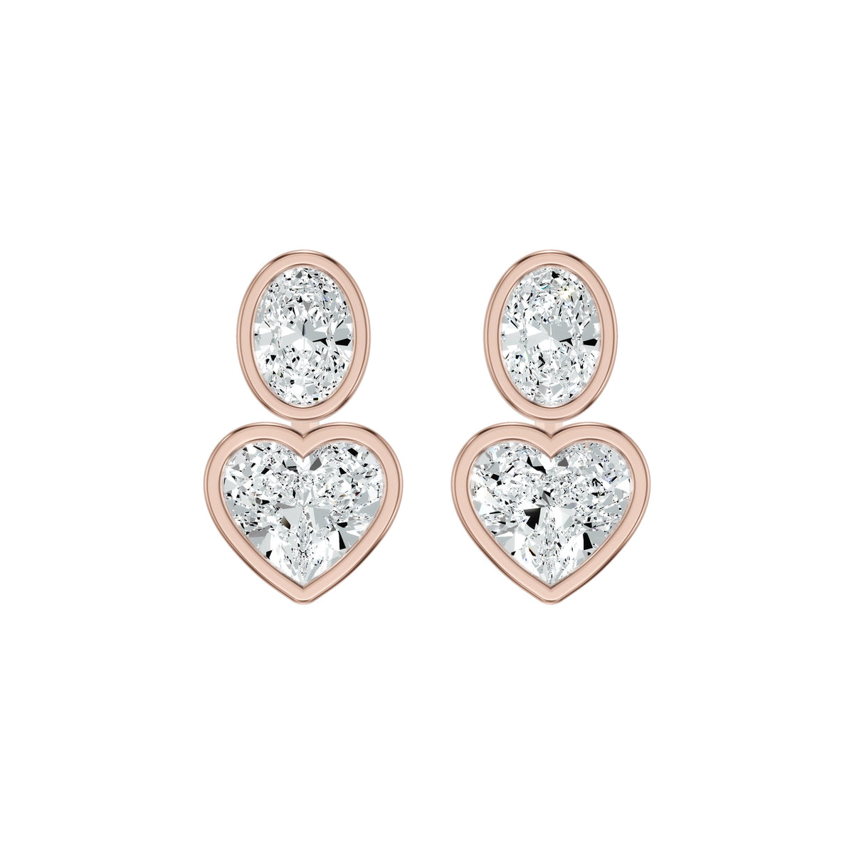 Amorvella Duo Diamond Earrings 18 KT / Yellow Gold