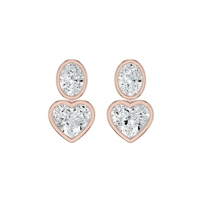 Amorvella Duo Diamond Earrings 18 KT / Yellow Gold