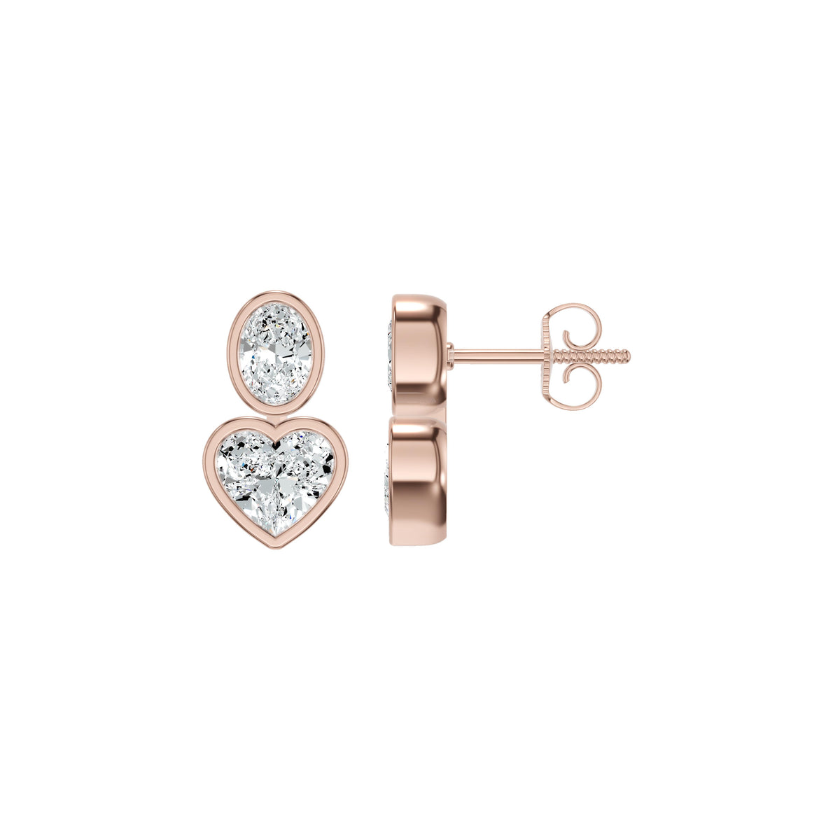 Amorvella Duo Diamond Earrings 18 KT / Yellow Gold
