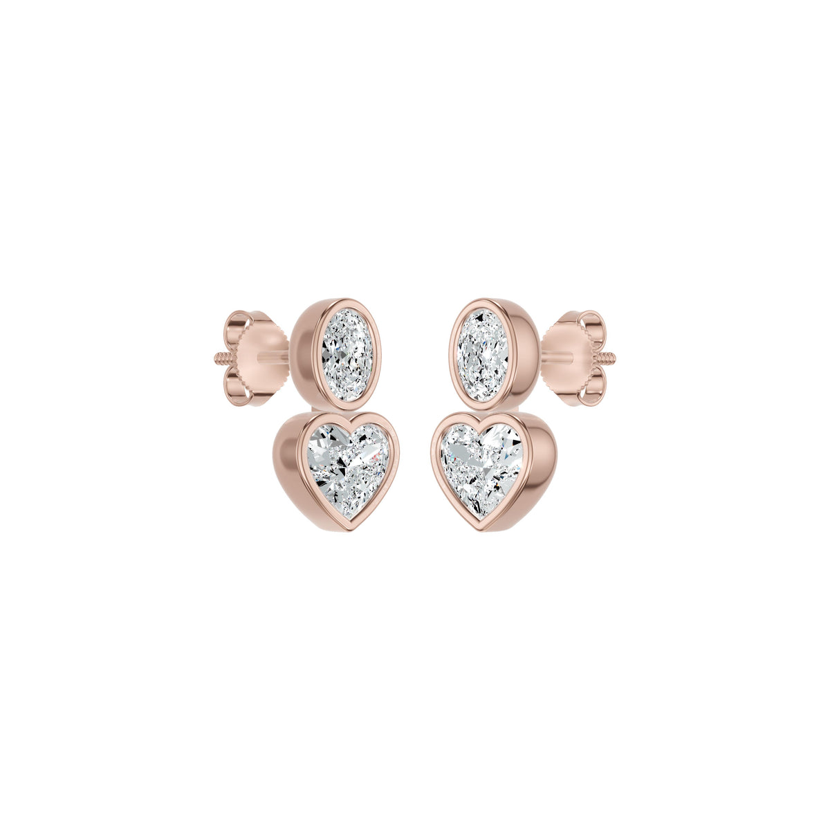 Amorvella Duo Diamond Earrings 18 KT / Yellow Gold