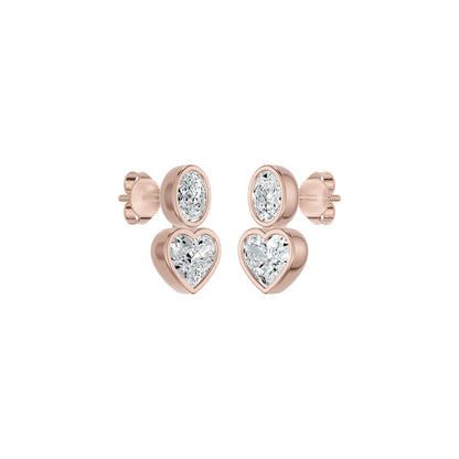 Amorvella Duo Diamond Earrings 18 KT / Yellow Gold