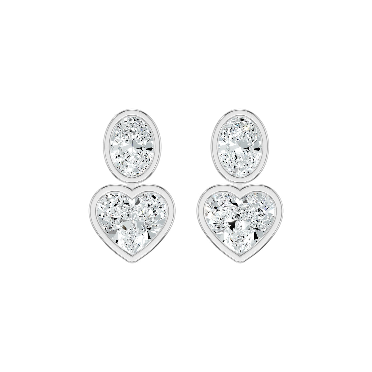 Amorvella Duo Diamond Earrings 18 KT / Yellow Gold