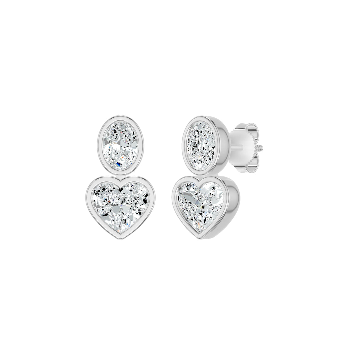 Amorvella Duo Diamond Earrings 18 KT / Yellow Gold