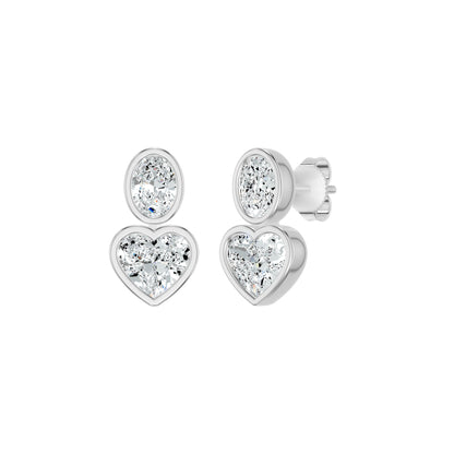 Amorvella Duo Diamond Earrings 18 KT / Yellow Gold