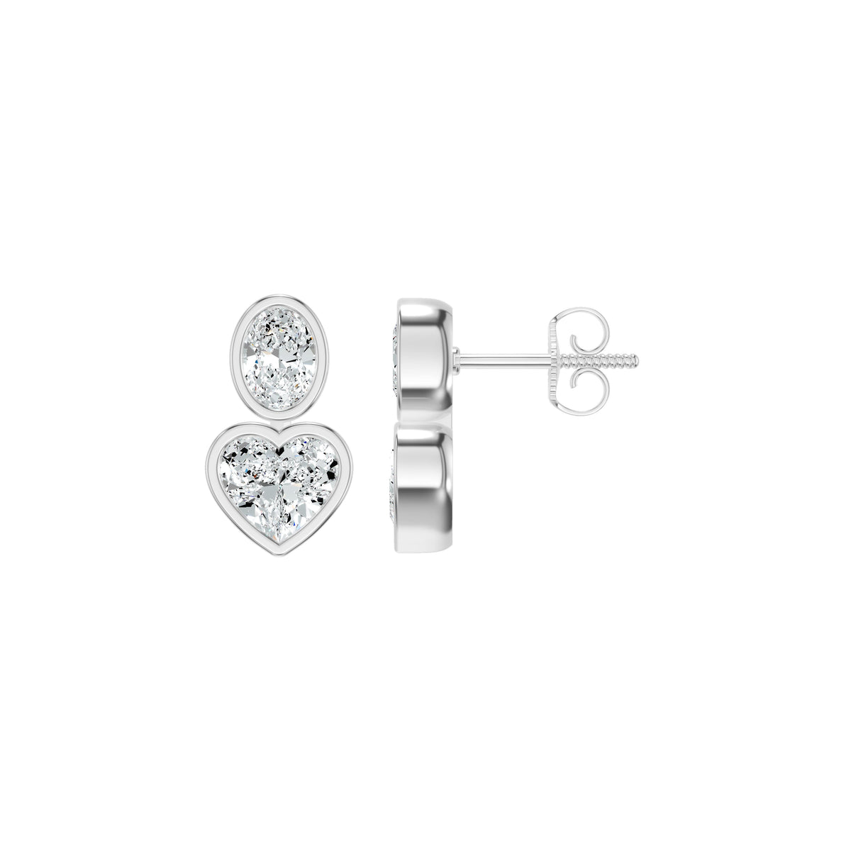Amorvella Duo Diamond Earrings 18 KT / Yellow Gold