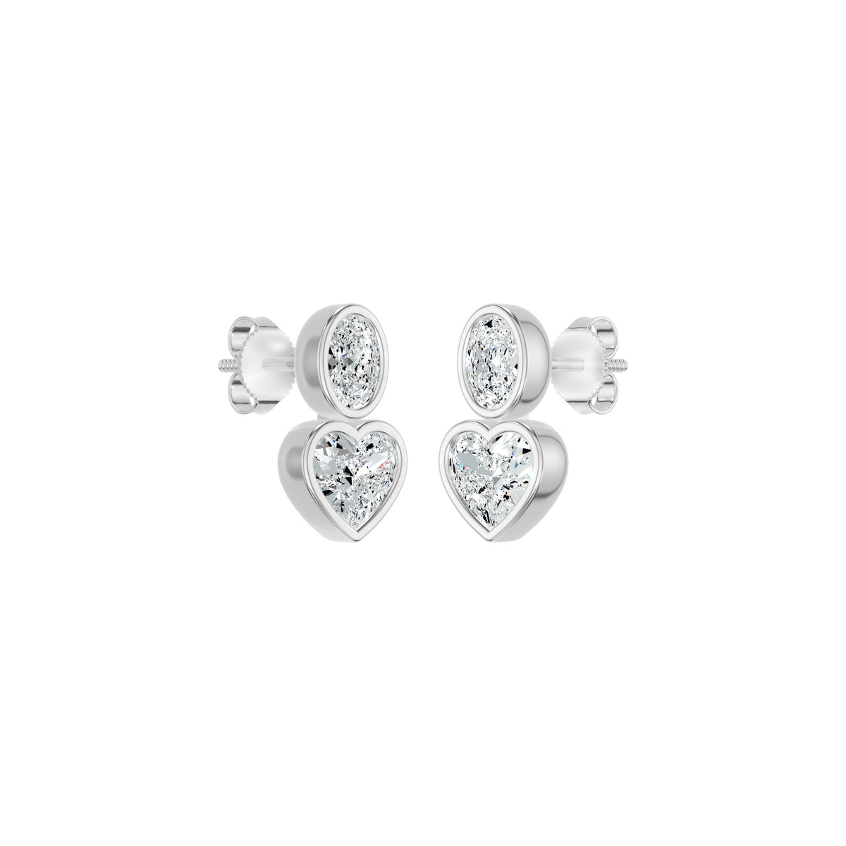 Amorvella Duo Diamond Earrings 18 KT / Yellow Gold