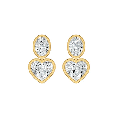 Amorvella Duo Diamond Earrings 18 KT / Yellow Gold