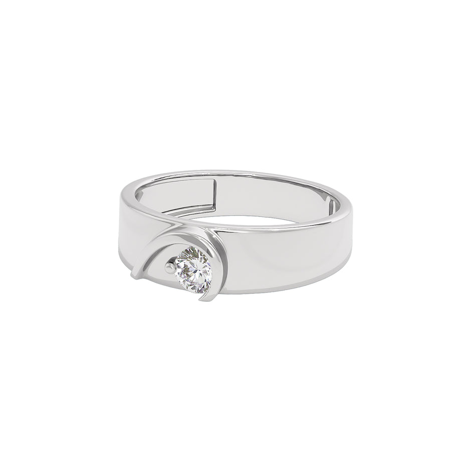 My Dazzling Half Diamond Couple Band Ring for Him