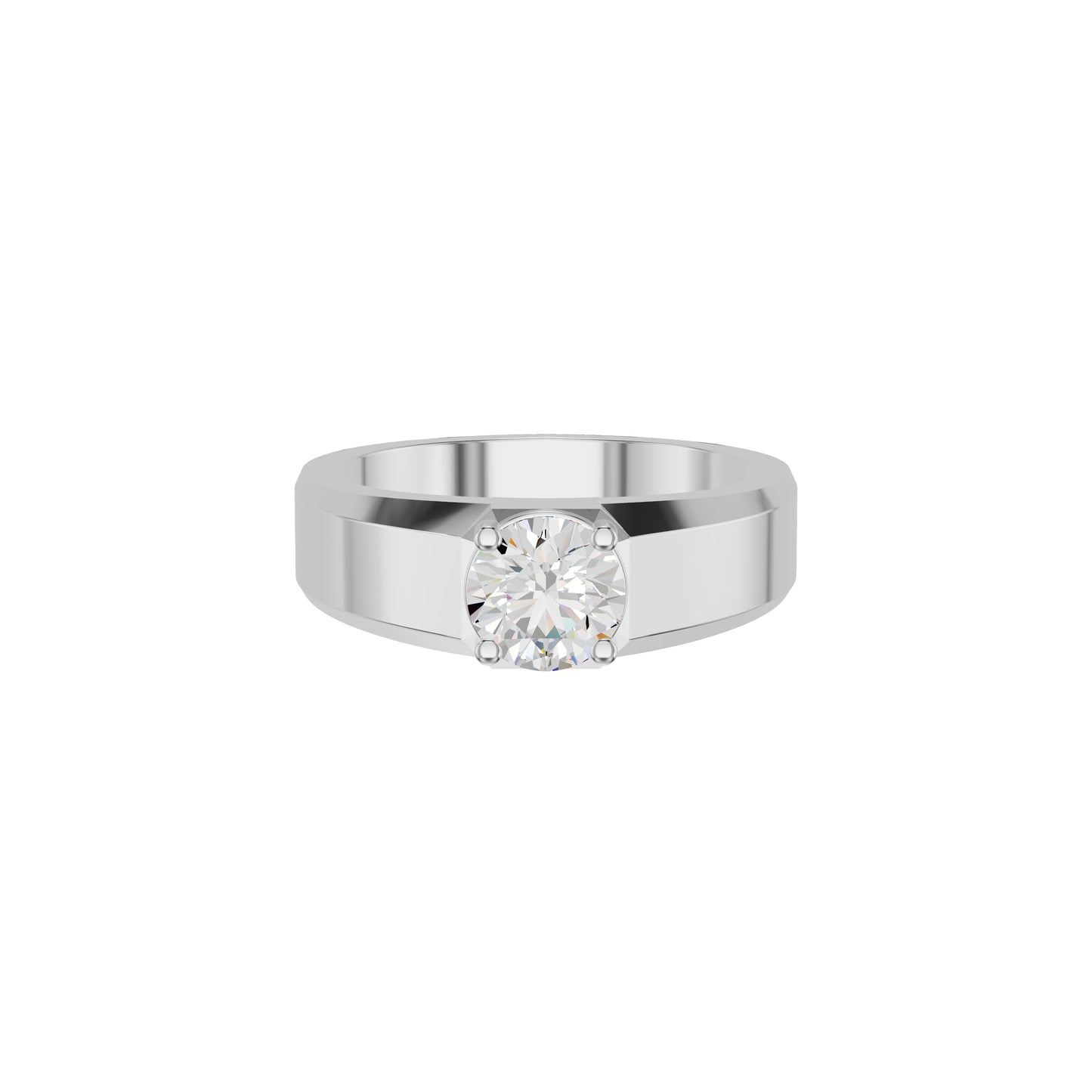 Whispering Blissful Diamond Men's Ring 18 KT / White Gold / 24