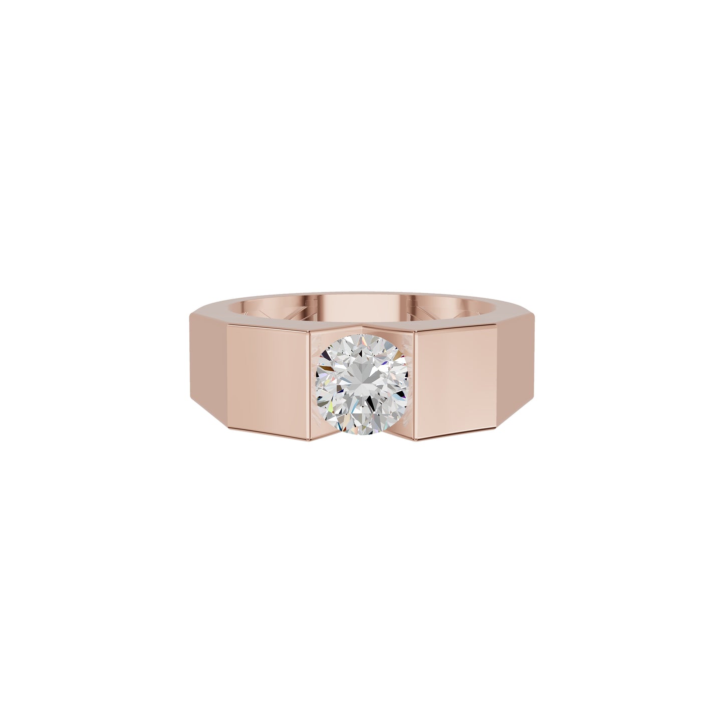 Delightful Charm Diamond Men's Ring 18 KT / Rose Gold / 24